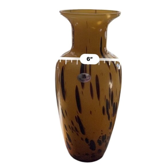 Tall Italian Art‎ Glass Vase Tortoise Shell Colorway - Picture 7 of 7
